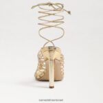 נשים הַנעָלָה Sam Edelman סנדל סטילטו עם שרוכים של לילה זהב ענבר 4XL22X441 - Image 5
