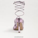 נשים הַנעָלָה Sam Edelman סנדל סטילטו עם שרוכים של לילה לילך קוורץ 4XL22X440 - Image 5