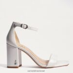 נשים הַנעָלָה Sam Edelman סנדל עקב בלוק דניאלה עור לבן בוהק 4XL22X300 - Image 2