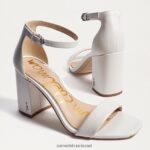 נשים הַנעָלָה Sam Edelman סנדל עקב בלוק דניאלה עור לבן בוהק 4XL22X300
