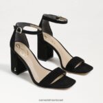 נשים הַנעָלָה Sam Edelman סנדל עקב בלוק דניאלה זמש שחור 4XL22X302