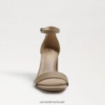 נשים הַנעָלָה Sam Edelman סנדל עקב בלוק דניאלה עור בז' רך 4XL22X301 - Image 3