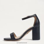 נשים הַנעָלָה Sam Edelman סנדל עקב בלוק דניאלה עור שחור 4XL22X299 - Image 4