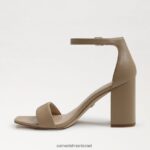 נשים הַנעָלָה Sam Edelman סנדל עקב בלוק דניאלה עור בז' רך 4XL22X301 - Image 4