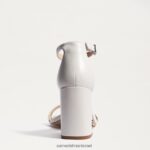 נשים הַנעָלָה Sam Edelman סנדל עקב בלוק דניאלה עור לבן בוהק 4XL22X300 - Image 5