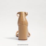 נשים הַנעָלָה Sam Edelman סנדל עקב בלוק דניאלה עור בז' רך 4XL22X301 - Image 5