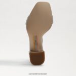 נשים הַנעָלָה Sam Edelman סנדל עקב בלוק דניאלה עור מתכתי כסוף 4XL22X298 - Image 6