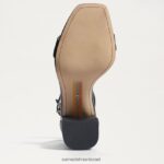 נשים הַנעָלָה Sam Edelman סנדל עקב בלוק דניאלה עור שחור 4XL22X299 - Image 6