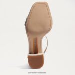 נשים הַנעָלָה Sam Edelman סנדל עקב בלוק דניאלה עור לבן בוהק 4XL22X300 - Image 6