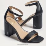 נשים הַנעָלָה Sam Edelman סנדל עקב בלוק דניאלה עור שחור 4XL22X299 - Image 7
