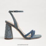 נשים הַנעָלָה Sam Edelman סנדל עקב בלוק חרוזי קיה כחול חדש שטוף 4XL22X486 - Image 2