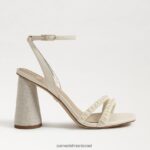נשים הַנעָלָה Sam Edelman סנדל עקב בלוק חרוזי קיה שנהב מודרני 4XL22X488 - Image 2