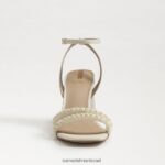 נשים הַנעָלָה Sam Edelman סנדל עקב בלוק חרוזי קיה שנהב מודרני 4XL22X488 - Image 3