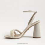 נשים הַנעָלָה Sam Edelman סנדל עקב בלוק חרוזי קיה שנהב מודרני 4XL22X488 - Image 4