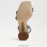 נשים הַנעָלָה Sam Edelman סנדל עקב בלוק חרוזי קיה כחול חדש שטוף 4XL22X486 - Image 6
