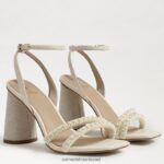 נשים הַנעָלָה Sam Edelman סנדל עקב בלוק חרוזי קיה שנהב מודרני 4XL22X488 - Image 7