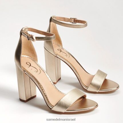 נשים הַנעָלָה Sam Edelman סנדל עקב בלוק יארו עור זהב בהיר 4XL22X324