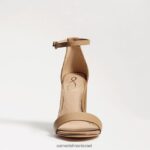 נשים הַנעָלָה Sam Edelman סנדל עקב בלוק יארו עור בז' רך 4XL22X326 - Image 3