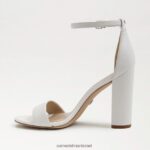 נשים הַנעָלָה Sam Edelman סנדל עקב בלוק יארו עור לבן בוהק 4XL22X328 - Image 4