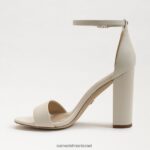 נשים הַנעָלָה Sam Edelman סנדל עקב בלוק יארו עור שנהב מודרני 4XL22X329 - Image 4