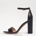 נשים הַנעָלָה Sam Edelman סנדל עקב בלוק יארו עור שחור 4XL22X325 - Image 4