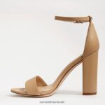 נשים הַנעָלָה Sam Edelman סנדל עקב בלוק יארו עור בז' רך 4XL22X326 - Image 4