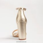 נשים הַנעָלָה Sam Edelman סנדל עקב בלוק יארו עור זהב בהיר 4XL22X324 - Image 5