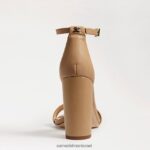 נשים הַנעָלָה Sam Edelman סנדל עקב בלוק יארו עור בז' רך 4XL22X326 - Image 5