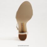 נשים הַנעָלָה Sam Edelman סנדל עקב בלוק יארו עור שנהב מודרני 4XL22X329 - Image 6