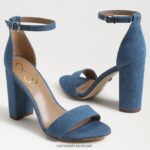 נשים הַנעָלָה Sam Edelman סנדל עקב בלוק יארו אינדיגו מכובס 4XL22X320 - Image 7