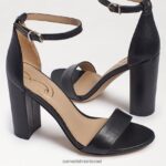 נשים הַנעָלָה Sam Edelman סנדל עקב בלוק יארו עור שחור 4XL22X325 - Image 7