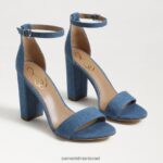 נשים הַנעָלָה Sam Edelman סנדל עקב בלוק יארו אינדיגו מכובס 4XL22X320