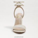 נשים הַנעָלָה Sam Edelman סנדל עקב בלוק yanelli עור שנהב מודרני 4XL22X857 - Image 3