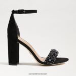נשים הַנעָלָה Sam Edelman סנדל עקב בלוק yaro perla זמש שחור 4XL22X619 - Image 2