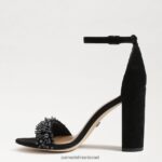 נשים הַנעָלָה Sam Edelman סנדל עקב בלוק yaro perla זמש שחור 4XL22X619 - Image 4
