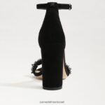 נשים הַנעָלָה Sam Edelman סנדל עקב בלוק yaro perla זמש שחור 4XL22X619 - Image 5