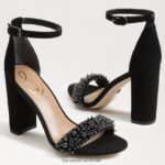 נשים הַנעָלָה Sam Edelman סנדל עקב בלוק yaro perla זמש שחור 4XL22X619 - Image 7