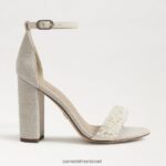 נשים הַנעָלָה Sam Edelman סנדל עקב בלוק yaro perla שנהב מודרני 4XL22X618 - Image 2