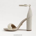 נשים הַנעָלָה Sam Edelman סנדל עקב בלוק yaro perla שנהב מודרני 4XL22X618 - Image 4