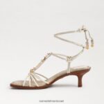 נשים הַנעָלָה Sam Edelman סנדל עקב חתולים עם רצועות של dacie שנהב מודרני 4XL22X621 - Image 4