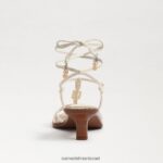 נשים הַנעָלָה Sam Edelman סנדל עקב חתולים עם רצועות של dacie שנהב מודרני 4XL22X621 - Image 5