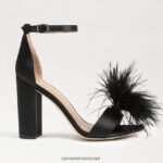 נשים הַנעָלָה Sam Edelman סנדל עקב נוצת יארו סאטן שחור 4XL22X763 - Image 2