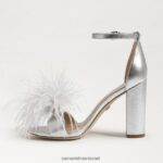 נשים הַנעָלָה Sam Edelman סנדל עקב נוצת יארו כסף רך 4XL22X764 - Image 4