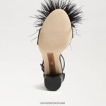 נשים הַנעָלָה Sam Edelman סנדל עקב נוצת יארו סאטן שחור 4XL22X763 - Image 6
