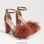 נשים הַנעָלָה Sam Edelman סנדל עקב נוצת יארו סיינה ורד 4XL22X765