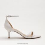 נשים הַנעָלָה Sam Edelman סנדל עקב פיוני חתלתול עור לבן בוהק 4XL22X499 - Image 2