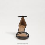נשים הַנעָלָה Sam Edelman סנדל עקב פיוני חתלתול עור שחור 4XL22X500 - Image 3
