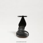 נשים הַנעָלָה Sam Edelman סנדל עקב פיוני חתלתול פטנט שחור 4XL22X503 - Image 3