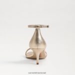 נשים הַנעָלָה Sam Edelman סנדל עקב פיוני חתלתול עור עלי זהב 4XL22X506 - Image 5