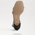 נשים הַנעָלָה Sam Edelman סנדל עקב פיוני חתלתול עור שחור 4XL22X500 - Image 6